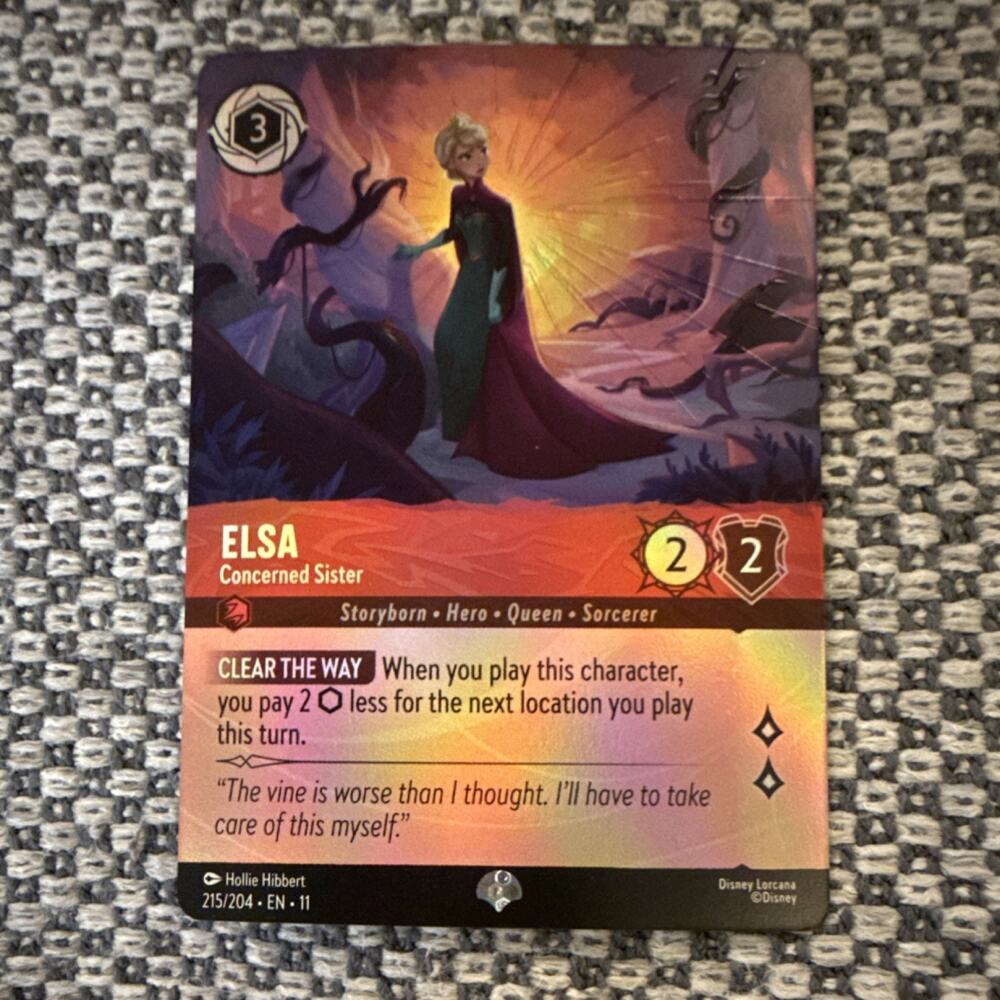 Disney Lorcana Elsa - Concerned Sister Frozen 215/204 [Foil Epic]